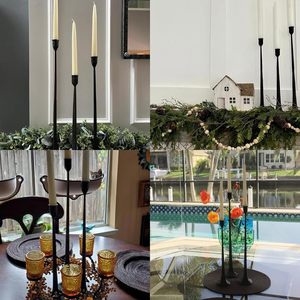 Christmas Iron X-mass Tree Decoration Candle Stand Set of 2 <b>Black</b> Color Stands <b>Black</b> Powder Coated Decoration <b>Candlestick</b> - Product Image 3