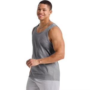 Lightweight Breathable Plus Size Men's Casual Tank <b>Tops</b> 100% Cotton for Jogging Wear - Product Image 1