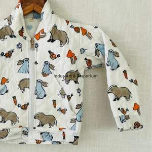 Veste matelassée en coton vintage pour enfants faite à la main Jaipuri Veste matelassée en coton vintage à manches longues pour enfants - Product Image 3
