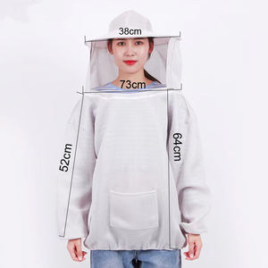 Ropa protectora de apicultura de miel, traje de abeja plegable, doble cremallera, sombrero a prueba de abejas, velo, chaqueta dividida transpirable para apicultores - Product Image 2