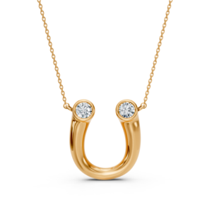 Collier pendentif en forme de fer à cheval avec diamant ovale cultivé en laboratoire pour femmes, bijoux élégants, cadeau, classique, à porter au quotidien - Product Image 1