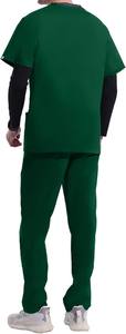 Ensemble de tenue médicale pour hommes, léger et respirant, deux pièces, haut à col en V et pantalon, 100% coton, détection d'aiguilles - Product Image 2
