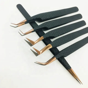 Pince à cils à poignée diamantée en acier inoxydable de haute qualité avec logo personnalisé Outil d'extension de cils à pointe lisse et légère - Product Image 6