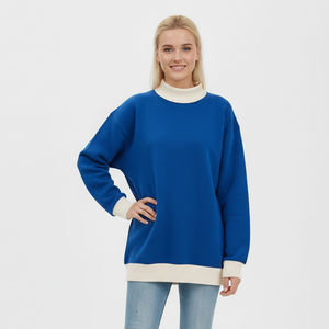 Nouveau Style surdimensionné hiver automne écologique couleurs personnalisées col montant respirant Logo personnalisé sweat-shirt bicolore - Product Image 1