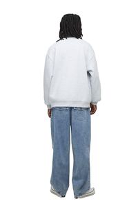 <b>Grey</b> Oversized Graphic <b>Sweatshirt</b> Unisex Cotton Fleece Pullover Custom Print Kangaroo Pocket Streetwear Winter Hoodies - Product Image 3