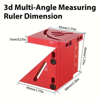 Alat Tata Letak 3D dari Paduan Aluminium, Penggaris Sudut yang Dapat Disesuaikan, Alat Penanda Posisi untuk Pertukangan Kayu, Penggaris Sudut Multi-Angle, Alat Pertukangan Kayu