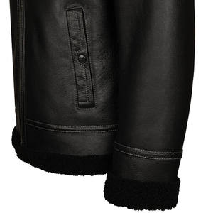 Chaqueta de Invierno Impermeable para Hombre, Elegante, Cálida y Gruesa, 100% Piel de Oveja Genuina, Forro de Borrego, Perfecta para el Frío de Otoño - Product Image 3