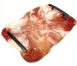 ถาดใส่อาหารเรซิ่นใสทำด้วยมือพร้อมดอกไม้ฝังสำหรับตกแต่งสมัยใหม่ - Product Image 5