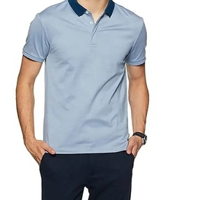 มาใหม่ล่าสุดคุณภาพธรรมดาโปโลเสื้อยืดผู้ชายสบายๆสวมใส่ถนนที่กําหนดเองขายส่งราคาผ้าฝ้าย 100% เย็บปักถักร้อยโปโลเสื้อยืด - Product Image 6