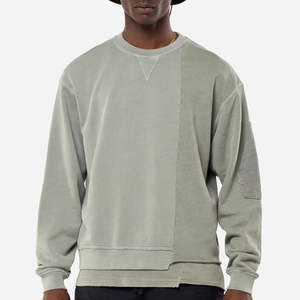 เสื้อสเวตเตอร์แบบสวมหัวสำหรับผู้ชายเสื้อสเวตเตอร์ผ้าฝ้าย100% โอเวอร์ไซส์สไตล์วินเทจ - Product Image 5