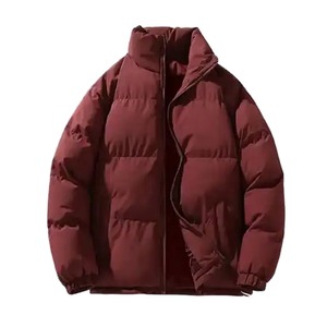 Custom Logo Front Streetwear Winter Canvas Stand Collar <b>Waterproof</b> Reversible Puffer <b>Jacket</b> Thick <b>Warm</b> Outdoor for Men - Product Image 1