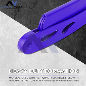 Maquinilla de afeitar recta de fábrica, maquinillas de afeitar profesionales de una sola hoja para hombres, acero inoxidable 100%, mango azul - Product Image 2