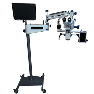 Dental operating Microscope 3 step magnification with Surgical Beam splitter and Digital Camera with Tilt Head