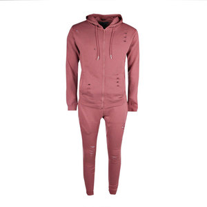 <b>Top</b> Arrival High Quality Cotton Material Made Distressed Tracksuit Screen Printed Polyester Fabric Faded <b>Sweat</b> Suit - Product Image 3