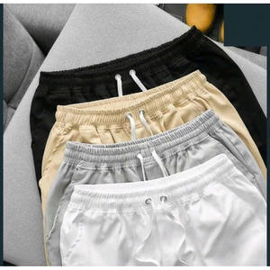 กางเกงขาสั้นผู้ชายสีกากีเหนือเข่า เอวยางยืด ผ้าลูกฟูก สวมใส่สบาย เป็นมิตรกับสิ่งแวดล้อม ยืดหยุ่น เท่ห์ ทันสมัย - Product Image 4