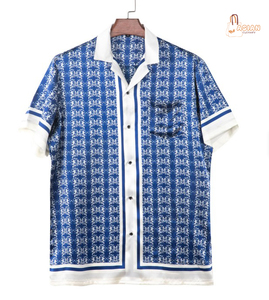 เสื้อเชิ้ตดีไซน์เนอร์สั่งทำพิเศษ 100% แท้ หรูหรา คอปกคิวบา ลายกราฟิก สำหรับผู้ชาย - Product Image 1