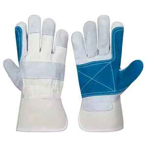 ถุงมือหนังวัวแบบแยกฝ่ามือเพื่อความปลอดภัยถุงมือทำงานโลโก้แบรนด์ใหม่ - Product Image 4