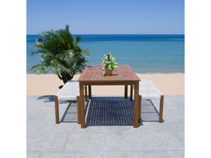 Juego de Mesa de Comedor de Madera Resistente de Estilo Moderno y Minimalista, Banco de Jardín Cómodo, para Apartamento, Patio, Sala de Estar, Hotel, Parque, Villa - Product Image 6