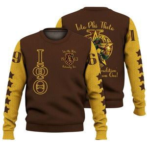 Iota Phi Theta acrílico tejido 1963 suéter Chenille letra griega pulóver fraternidad ropa invierno ropa griega - Product Image 1