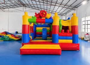 Château gonflable de haute qualité très populaire avec toboggan et piscine à balles, en PVC, couleur et logo personnalisés, pour usage extérieur - Product Image 4