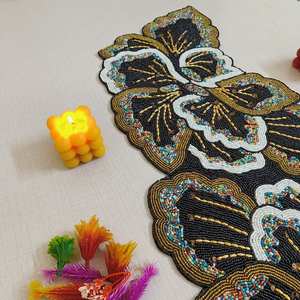 แผ่นรองจานหรูหราประดับลูกปัด ทำมือ ทนทาน กันลื่น - Product Image 3