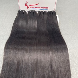 Extensión de cabello humano virgen vietnamita hueso recto color negro natural máquina trama muy alta calidad - Product Image 4
