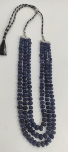 สร้อยคอลูกปัดสีเขียวรูปฟักทองสีฟ้า10-12มม. วินเทจ22นิ้วแตงโมควอตซ์3ชั้นลูกปัดผิวเรียบ - Product Image 6