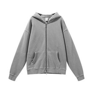 Sudadera con capucha lavada con ácido de gran tamaño para hombre, sudadera básica de felpa francesa Vintage, ropa de calle con logotipo bordado para invierno - Product Image 2