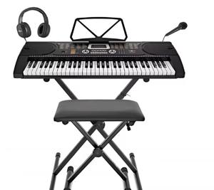High Quality MUISTAR MEKS-500 61 Key Learning Keyboard <b>Piano</b> with Lighted Up Keys, Sustain Pedal, Headphones Microphone - Product Image 1