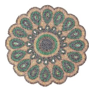 Royal Vintage Promotion Chemical Bond Designed Stylish Bead <b>Placemat</b> Indoor Parties Centre Table Decorative Mat for Home Hotels - Product Image 3
