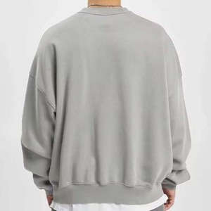 Sudadera Oversize de Cuello Redondo para Hombre, Color Liso, 100% Algodón French Terry, Estilo Casual para Otoño, MOQ Bajo - Product Image 3