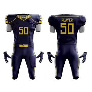 Maillot de football américain personnalisé, vêtements de sport, uniformes, vente en gros, ensemble d'uniformes de sublimation pour hommes, court respirant, nouvel arrivage - Product Image 1