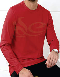 Logo personnalisé T-shirt à col rond pour hommes en coton épais coupe ajustée 100% coton respirant anti-rides manches longues Streetwear - Product Image 1