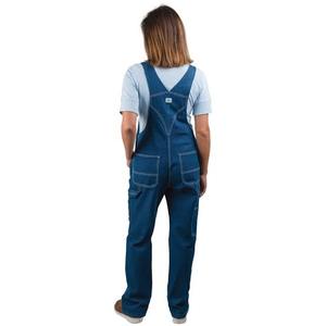 Girls' 100% Cotton Denim Work <b>Bib</b> Pant Breathable Custom Logo <b>Coverall</b> Uniform Heavy Duty Snap Quality Workwear Style - Product Image 3