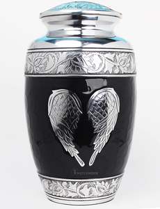 ไม้แกะสลักนานาชาติปีกนางฟ้าโกศสำหรับขี้เถ้าขี้เถ้าหรืองานศพโกศสำหรับผู้ใหญ่ - Product Image 3