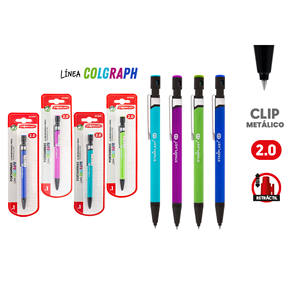 Colgraph matita meccanica retrattile 2.0mm colorato Clip in metallo materiale plastico resistente per la scrittura 0.5mm 0.7mm opzioni di piombo - Product Image 1