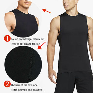 Ropa de gimnasio Camiseta sin mangas OEM Impresión personalizada Disponible Camisetas sin mangas Bloque de color sólido 140gsm Transpirable Fitness Correr Camisetas sin mangas - Product Image 5