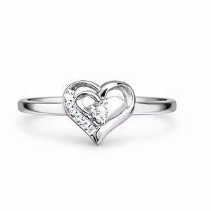 925 Sterling <b>Silver</b> Heart Design Ring Elegant Minimal <b>Solid</b> <b>Silver</b> Ring for Women Modern Fashion Jewelry - Product Image 1