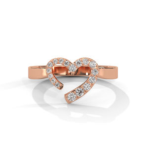 Bague en or rose avec diamant Moissanite 14K de qualité supérieure bijoux en forme de coeur de mariage durables avec diamants étincelants créés en laboratoire - Product Image 1