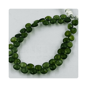 Piedra facetada en forma de corazón de Briolette de serpentina verde Natural súper fina de 7-8mm aproximadamente de alta calidad para la fabricación de joyas - Product Image 2