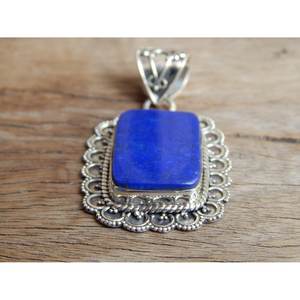 925จี้ Lapis Lazuli เงินแท้ทำด้วยมืออัญมณี Cabochon เครื่องประดับทองสำหรับเด็กผู้หญิงผู้หญิงรูปแบบที่ไม่ซ้ำกันของขวัญจี้ - Product Image 2