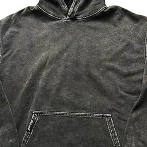 Vente chaude hommes Heavy Duty French Terry Hoodie Acid Wash Print Thermique Respirant Coton Hiver Réglable Caractéristiques Solide - Product Image 2