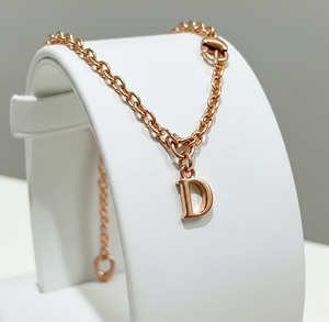 Vente chaude 925 argent Sterling plaqué or Fine chaîne lien chaîne Bracelet avec lettre pendentif à breloque cadeau de tous les jours - Product Image 3