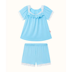 ชุดนอนเด็กผู้หญิง 2T-6T ผ้าถักนุ่มจากใยไผ่ แขนสั้น - Product Image 1