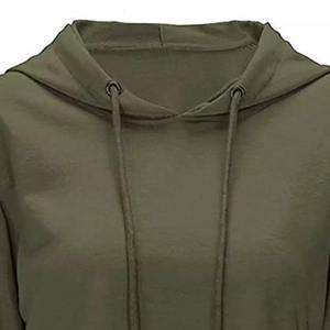 High Quality 100% Cotton Solid Hooded Crop <b>Top</b> Hoodie <b>Women</b> Zipper Neck Pullover Casual Breathable Front Logo <b>Winter</b> - Product Image 6