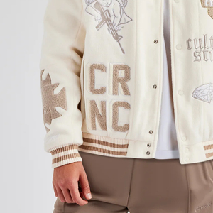 High Quality <b>Thin</b> Custom Logo Baseball Varsity <b>Jacket</b> for <b>Men</b> OEM Fashionable Loose Chenille Patches Winter Hot Sale High Street - Product Image 6