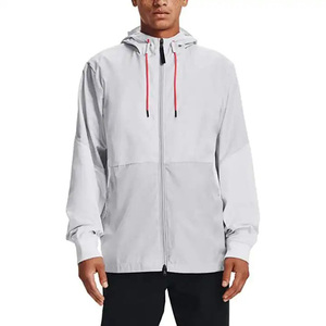 Veste personnalisée pour hommes, Vestes coupe-vent d'extérieur pour hommes de couleur unie, style streetwear haut zippé, toutes tailles confondues - Product Image 3