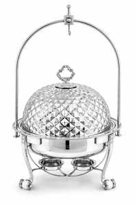 Recipiente para calentar comida hecho a mano, elegante, redondo, de acero inoxidable con tapa. - Product Image 3