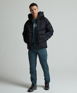 Nueva Chaqueta de Plumón para Hombre, Negra, de Alta Calidad, con Capucha, Personalizable con Logotipo, Acolchada y Abrigada - Product Image 1