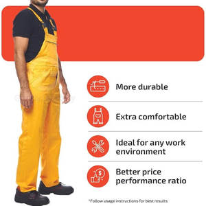 High Quality Cotton Customizable Breathable Hi Vis Safety <b>Men's</b> Work Coverall Dungaree Overall <b>Bib</b> Latest Arrival - Product Image 4
